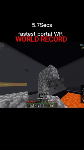 fastest Nether Portal WR ( 5.7 Secs )😳