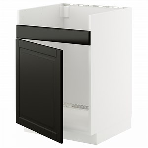 METOD base cab f HAVSEN single bowl sink, white/Bodbyn black, 60x60 cm  - IKEA Norway