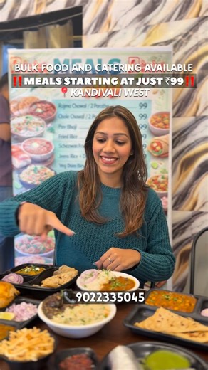 Kristy gala on Instagram: "get meals at just ₹99‼️order for bulk‼️catering service also available‼️ . Bhaji 5 kg bucket @1250 Biryani 4kg bucket@1000 Fried rice 4kg bucket 950 Sezwan rice 4kgbucket 1000 50 pc Manchurian 800 50 pc paneer chilli 1000 📍Shiv shakti restaurant, Shop no 4, kamal Jyoti baug, opp Asian bakery, Irani wadi, kandivali west 400067 @kristy.says.hiii @shivshakti_restaurant_ @deep.10 . #explore #fyp #ᴛʀᴇɴᴅɪɴɢʀᴇᴇʟs #reelkarofeelkaro❤"