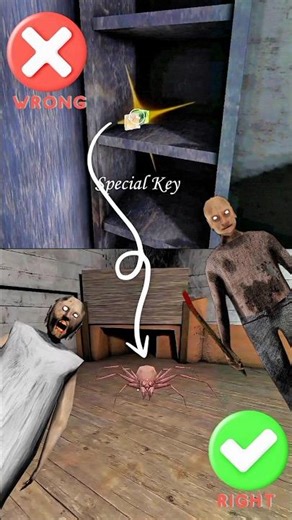 This Spider Broke the Game 🤫 #granny game #spider secret #secret #shorts