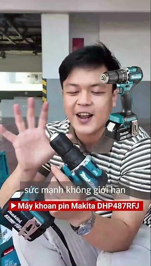 Makita DHP487RFJ 18V Brushless Hammer Drill Máy Khoan Pin マキタ DHP487RFJ 充電式震動ドライバドリル
