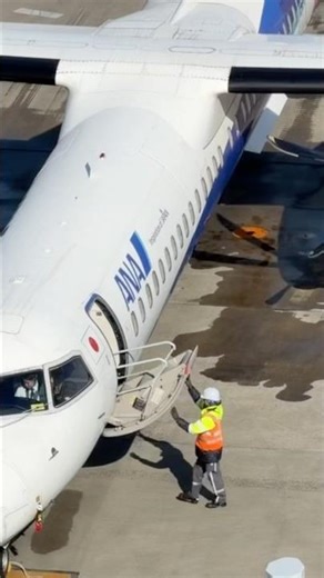 ANAプロペラ機の乗降ドアが閉まる瞬間