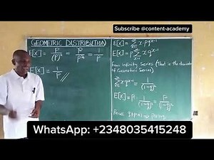 Geometric Distribution finding mean only
