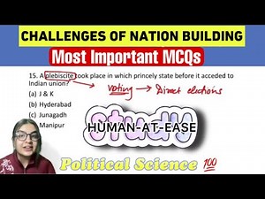 Chapter 1 Challenges of nation building Class 12 Most Important MCQ | Term 1 Political Science