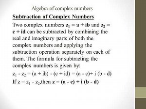 algebra of complexnumbers,commutative property