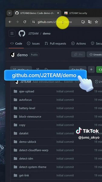 Replying to @diepnhathoa Repo @github chứa mọi mã nguồn web demo mình từng làm trên kênh này. #LearnOnTikTok #ThanhCongNghe #J2TEAM #JUNO_OKYO #laptrinh #developer