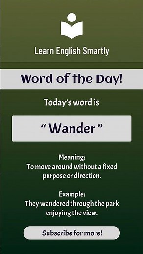 Wander Meaning | Word of the Day #LearnEnglishSmartly