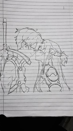 kirito & asuna drawing #animeeart #swordartonline