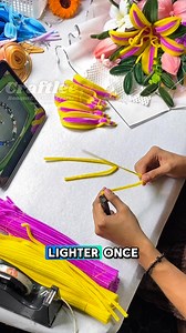 Tangled fuzzywire flower tutorial. No need glue gun sa purple😉 #fyp> #foryou #crafter #bouquet #bouquettutorial #florist #support #SmallBusiness #flowers | Craftlee