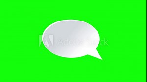 Set of bubble chat messages on green screen, chat balloon icons. Empty text bubbles in various shapes, chatting boxes pop up, message box, social media chat message