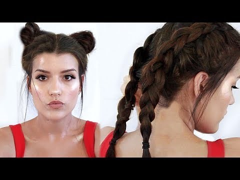 3 POPULAR RAVE HAIRSTYLES FOR EDC LAS VEGAS!! (HEATLESS UPDOS)