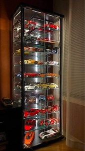 Diecast Cars Planes Models Glass Cabinet Display 1/18 1/72 1/400 LED Showcase | eBay