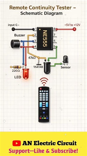 Remote Continuity Tester Schematic Diagram | #shortsfeed #electrical #electrical #shortsviral