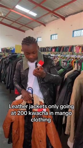 Leather jackets only going at 200 kwacha in mango clothing #zedtiktok🇿🇲🇿🇲 #salaulazambia🇿🇲 #zambiantiktok🇿🇲 #trendingvideo