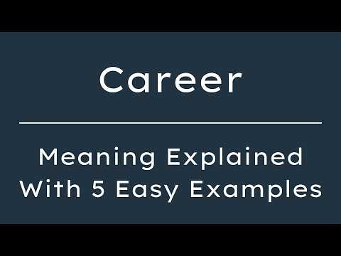 Career Meaning | What Does Career Mean? | Define Career, Pronunciation & Synonyms