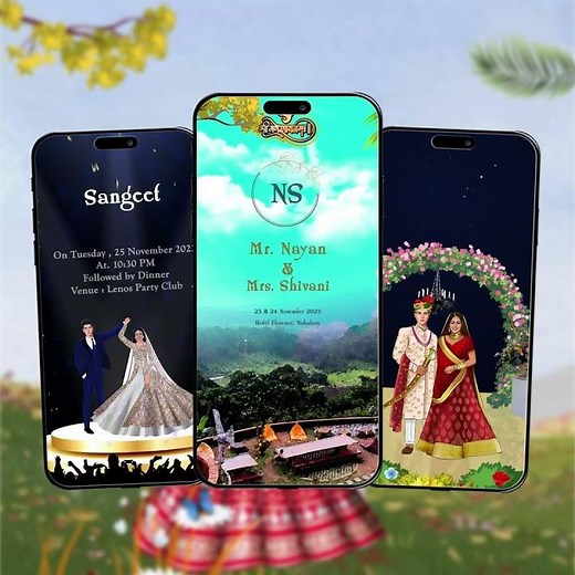 Digital Wedding Invitation Video | Online Animated Video Invitation Maker | AI- 1006