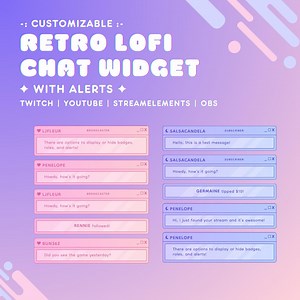 Streamer Chat Widget With Alerts for Streamelements | Animated Twitch & Youtube Chat Box Overlay With Alerts | OBS Compatible - Etsy
