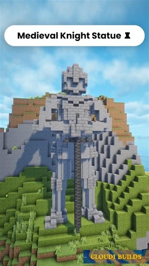 Medieval Knight Statue EASY 🛡️ #minecraftbuilding #minecraftideas #minecraftshorts