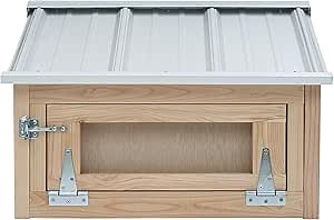 Carolina Coops 2 Compartment Wood Nesting Boxes with Perch Bar for Chicken Coop, Zinc Hardware and Galvalume Roof Nest Boxes for Chicken Coops Up to 8 Hens, Made in USA