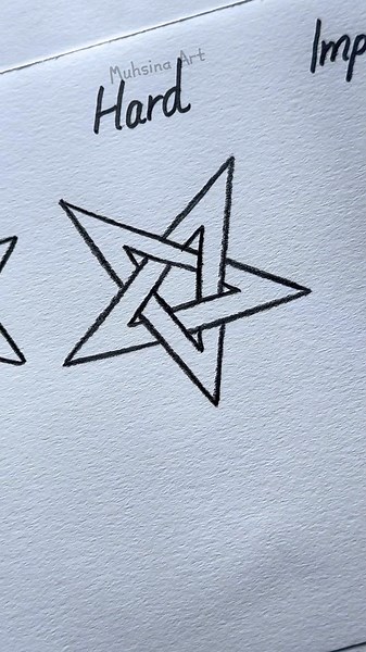 How to draw Star easy to impossible✏️ #shorts #art #drawing #howtodraw