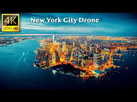 New York City - 4K UHD Drone Video at Night