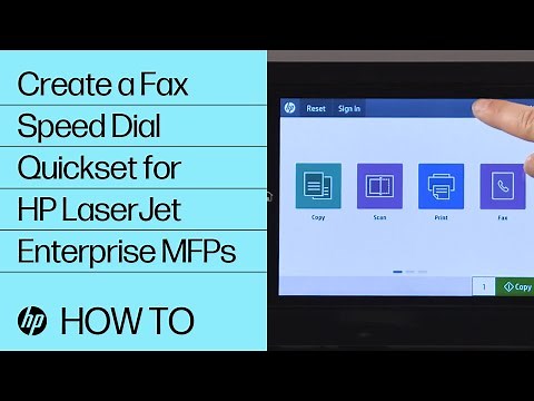 Create a Fax Speed Dial Quickset for HP LaserJet Enterprise MFPs | HP LaserJet | HP