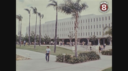 San Diego State University campus scenes 1974