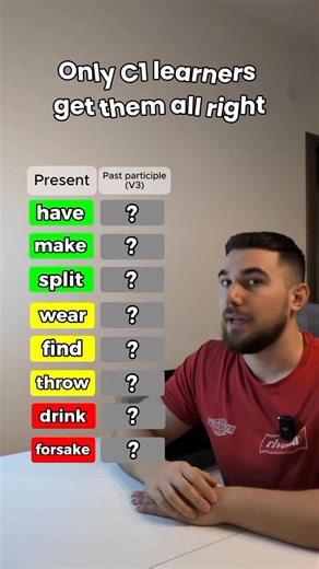 Do you know your past participles? 👀 #englishteacher #esl #learnenglish | English Lesson