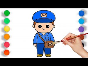 How to Draw and Color a Postman | Learn to Draw Postman | Easy & Fun Drawing for Kids ( Postman )