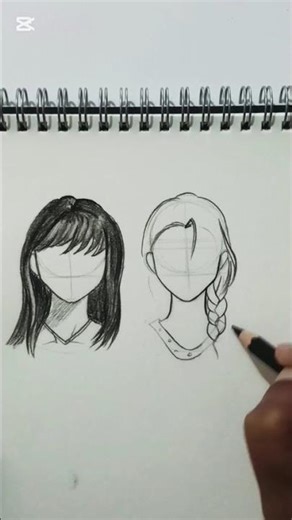 How to draw hair Straight and Braid #drawing #tutorial #howtodraw #hair #art