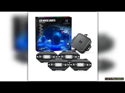 MICTUNING RGBW LED Rock Lights with Bluetooth Controller Timing Function Music Mode C1 4Pods