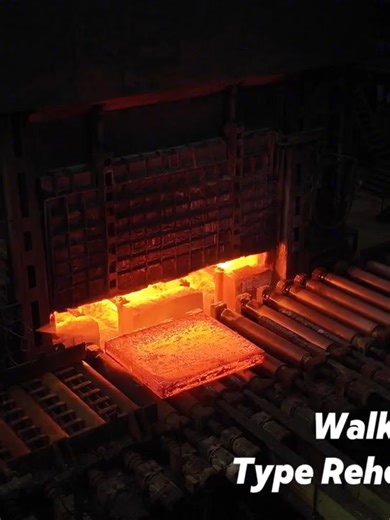 Steel Plate Production Line—Walking Beam Type Reheating Furnace This video demonstrates a Walking Beam Type Reheating Furnace used for slab heating in steel plate production lines. The walking beam conveyor system enables smooth slab movement, which helps reduce surface contact and scratching. Meanwhile, the controlled heating process ensures uniform temperature distribution across all parts of the slab, thereby improving the stability of the rolling process. By maintaining constant heating zone