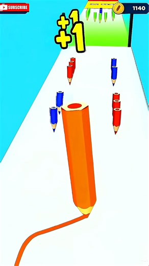 Pencil Run Lvl.- 01Collect Every Pencil And Growing Bigger ✏️🔥 #shorts #games #pencilrun #gameshorts