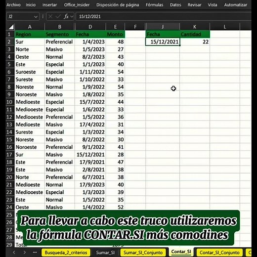 Contar valores con base a fechas pero con rango con CONTAR.SI en Excel #excel #exceltrucos #procesos