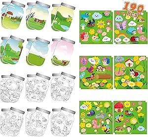 Joyful Start Spring Crafts for Kids - 36 Sheets DIY Scene Spring Stickers for Kids Flower Sticker for Kid Classroom Activities Bug Stickers Scenes Bulk for Holiday Party Favors Supplies