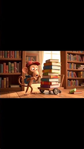 Monkey’s Library Mischief – Silent Escape!🙉🙊🙉🙉