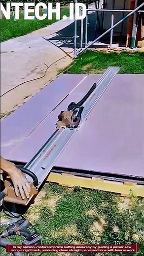Roofers Cut Insulation Panels : How Track Saws Create Straight Lines