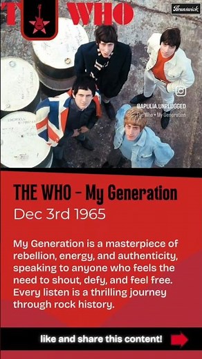 THE WHO - My Generation (1965) #onthisday #thewho #mygeneration #60smusic #70srock #rock