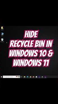 Hide Recycle Bin in Windows 10 & Windows 11 #windows10 #windows11 #deleterecyclebin #recyclebin
