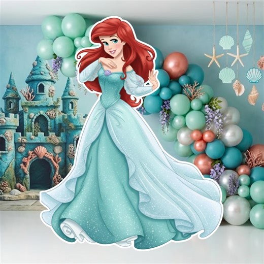 Ariel Princess Party Backdrop | Ice Castle, Underwater Theme (digital Download) - Etsy