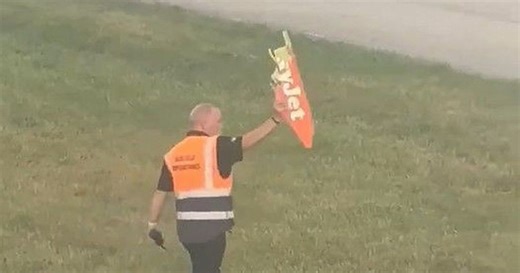 Manchester Airport workers filmed removing debris after easyJet planes collide