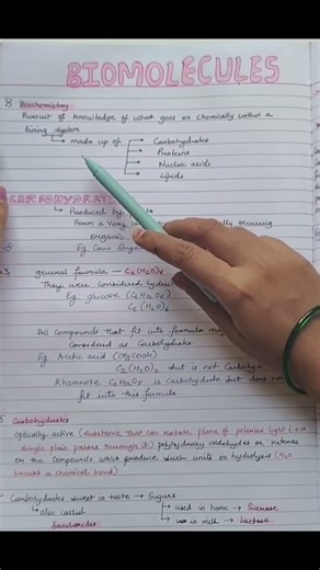 What is Biochemistry / Biomolecules class 12 chemistry handwritten notes
