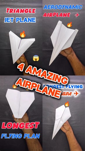 4 Best World Record Paper Airplanes? 🏆 (Easy Tutorial) v3 #shorts #craft #diy