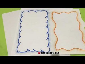 Simple Border Design Using Oil Pastels