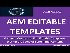 AEM Beginner #10 | Editable Templates in AEM