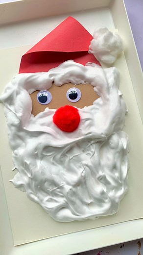 This puffy paint Santa is such a fun way to bring a little texture into holiday crafting! Mix shaving cream white glue to create the fluffiest “snow,” then let kids build Santa’s beard, hat trim, and mustache right on the page. When it dries, it stays soft and puffy—kids LOVE touching it! It’s easy, playful, and the cutest art project for toddlers and preschoolers this Christmas. Comment SANTA and I’ll send you this idea! #PuffyPaintSanta #ChristmasCraftsForKids #HolidayArtForKids #PreschoolCraf