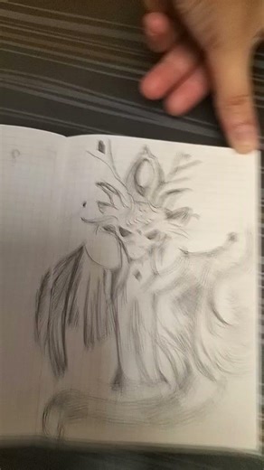 Drawing a new mythical creature oc 🐍+🦌+🐎+🐉