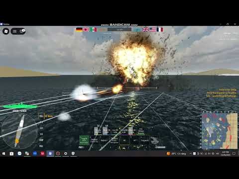 KM Gneisenau Stuck Between KM Bismarck & IJN Musashi in Roblox Naval