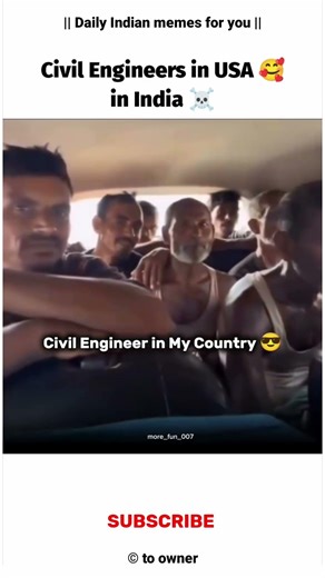 Civil Engineers in USA 🥰💕 in India ☠️ #indianmeme