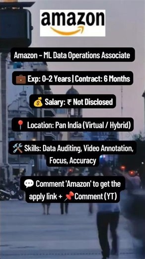 Amazon Hiring | ML Data Operations Associate 🤖 #AIJobs #Amazon #Freshers #itcampusupdates #bangalore